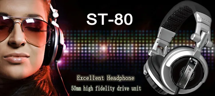 Foldable Professional Monitor Music Hifi Headphones Somic ST-80 Super Bass Noise-Isolating DJ Headset Without Mic Stereo Earphones (1)