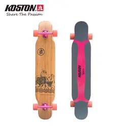 Koston Профессиональный longboard завершает Павлин Танцы доски прогулки скейтборд девушки 45.6 дюймов Длинные Скейтборд