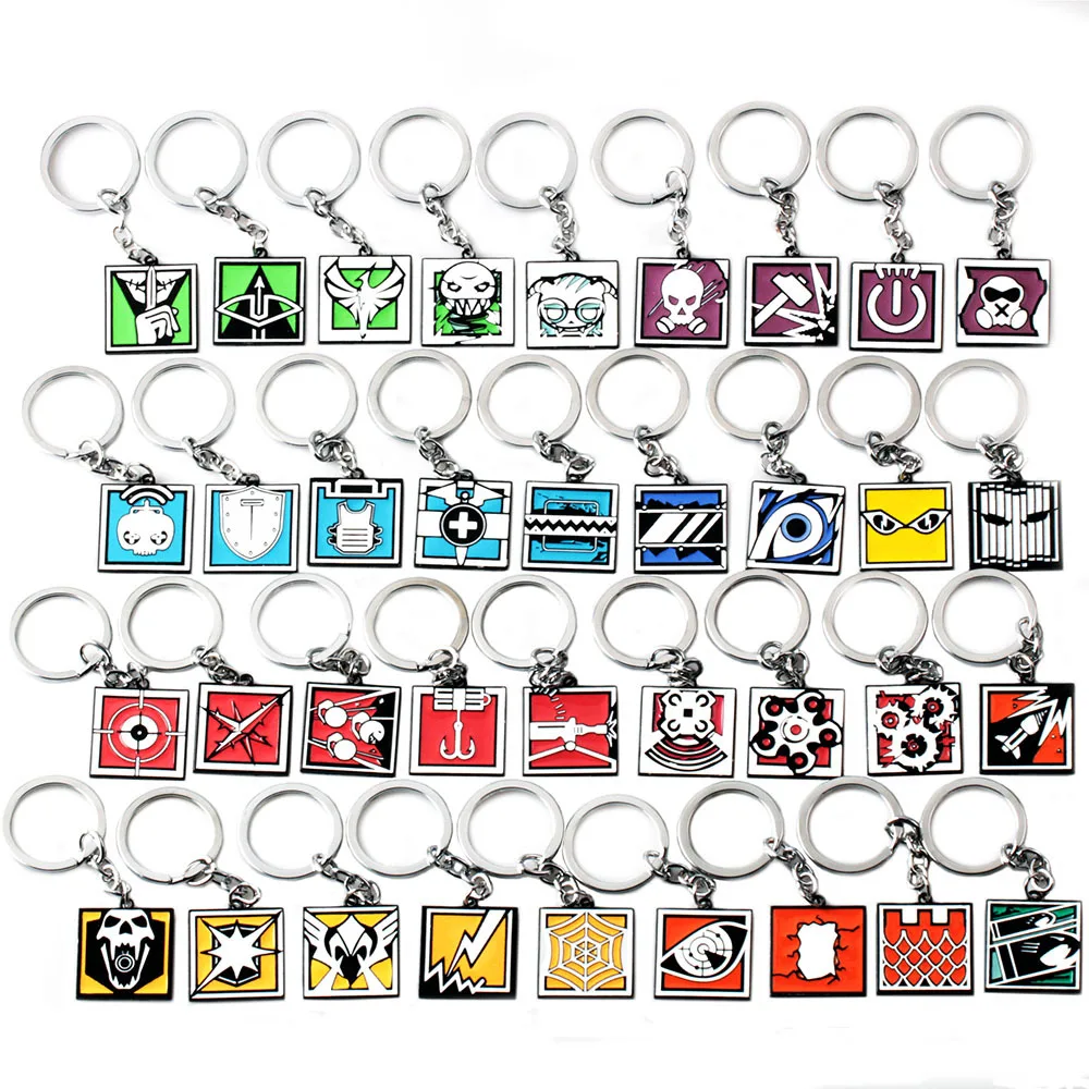 

36 Styles Game Rainbow Six Siege Key Chains for Men Women Jewelry Jager Glaz Keychain Male Anime Keyring Holder Porte Clef Gift