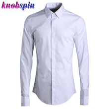 Мужская футболка темпера, деловая Мужская рубашка, однотонная, с длинными рукавами, с вышитым воротником, Camisas, брендовая, тонкая, Chemise homme, большие размеры, рубашки