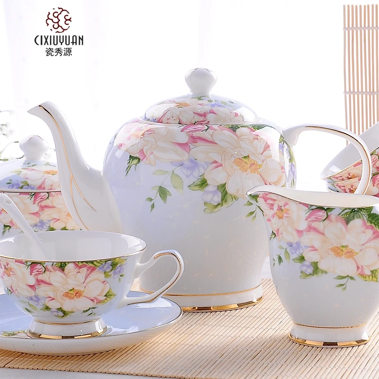 Buy 21piece set, delicate bone china coffee cup set