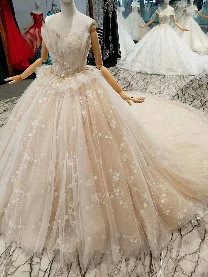 LS88661 сексуальное без бретелек платье венчания шампанского 2018 безрукавное мантия
