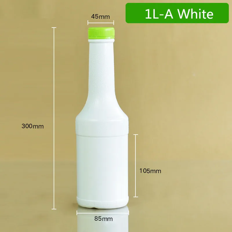 white 50 шт./лот, портативная пустая пластиковая бутылка 1000 мл с винтовой крышкой, герметичные емкости для хранения продуктов, контейнер для жидкости, соуса, масла, пищевой - Цвет: white