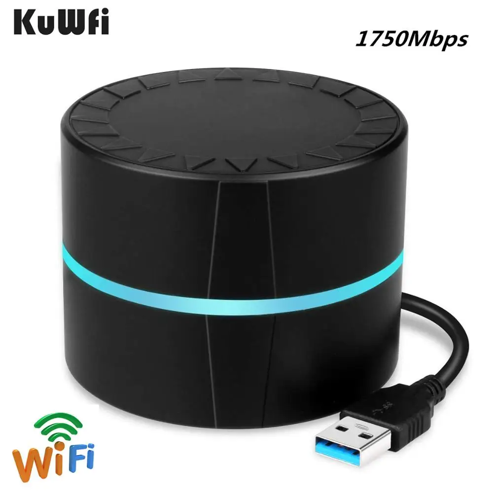 KuWFi 1750 Мбит/с Wifi адаптер двухдиапазонный 2,4 ГГц/450 Мбит/с+ 5 ГГц/1300 Мбит/с USB3.0 PC беспроводной адаптер Wi-Fi сетевая карта для рабочего стола