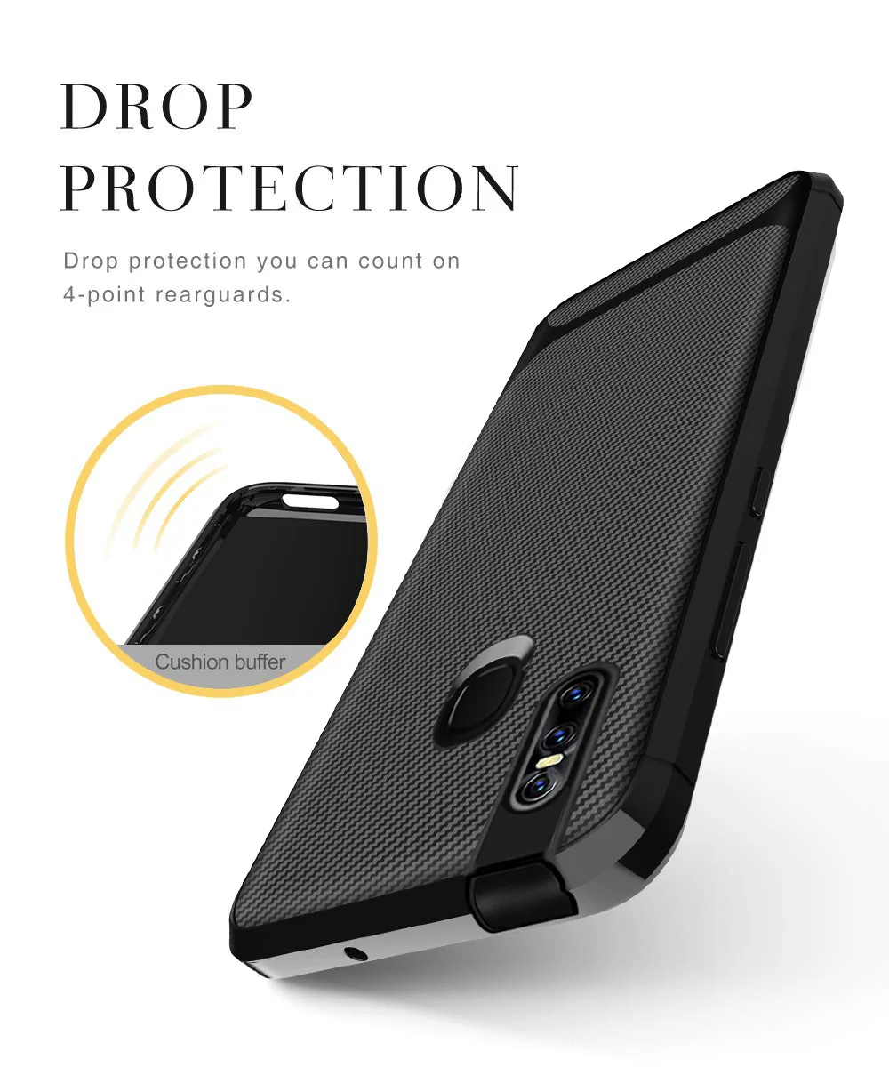 Luxury Slim Tpu Phone Cover For Vivo V15 Silicone Soft Carbon Fiber Protective Shockproof Cover For Vivo V15 Pro Case