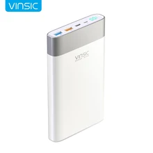 Vinsic 20000mAh Power Bank Quick Charge QC3.0 2.4A Dual USB Type-C External Battery Charger For iPhone Xiaomi Huawei Samsung ZTE