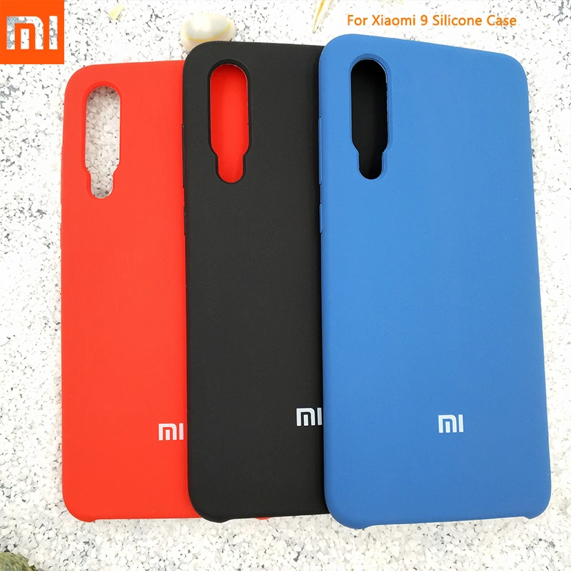 

100% original xiaomi 9 case liquid silicone smooth protective cover for xiaomi mi9 silky and soft-touch feeling mobile phone bag
