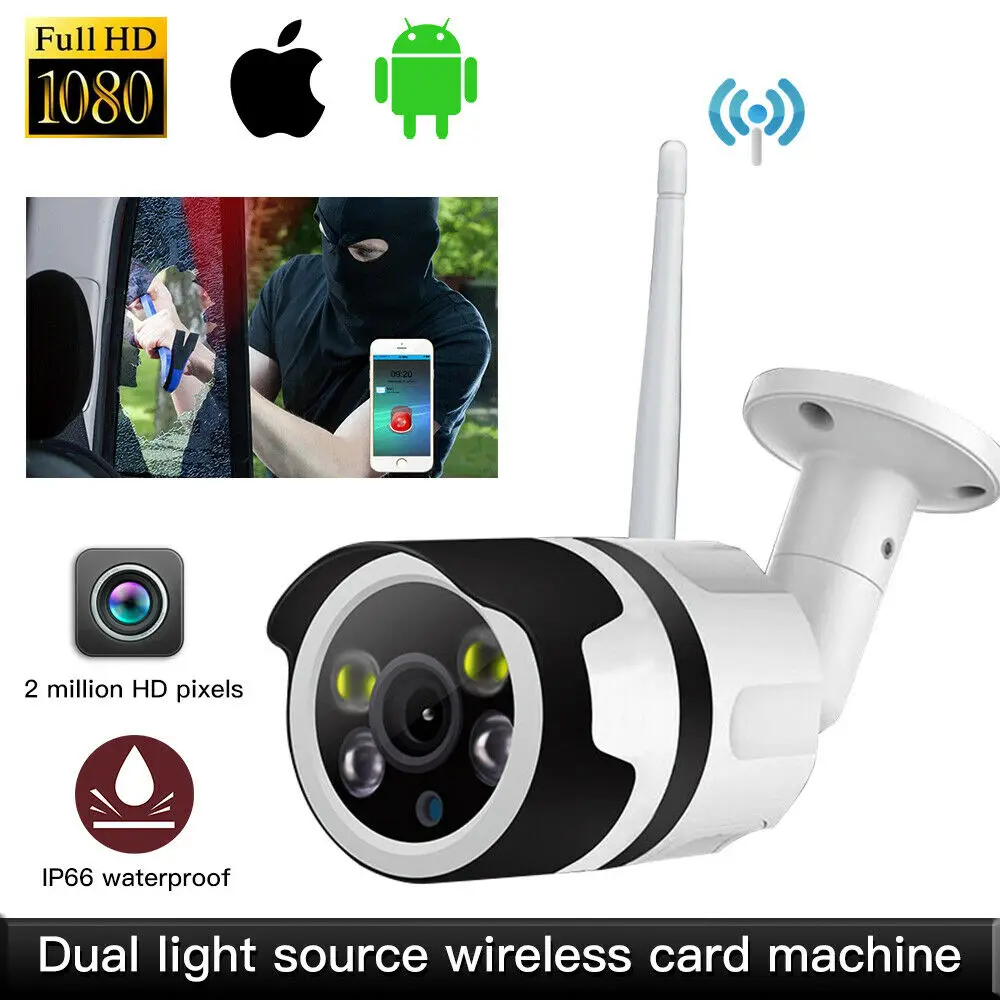 

IP Camera Wifi 1080P ONVIF Wireless Wired P2P CCTV Bullet Outdoor Camera With MiscroSD Card Slot Max 64G infared camera