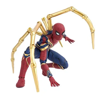 Marvel Avengers Infinity War Iron Spiderman & TAMASHII stage 15cm BJD Spider man Super Hero Figure Model Toys for Children the avengers super hero marvel hot toys iron man tony stark 1 20 scale bust deluxe set of 6 with battle damaged mk6 3 pvc