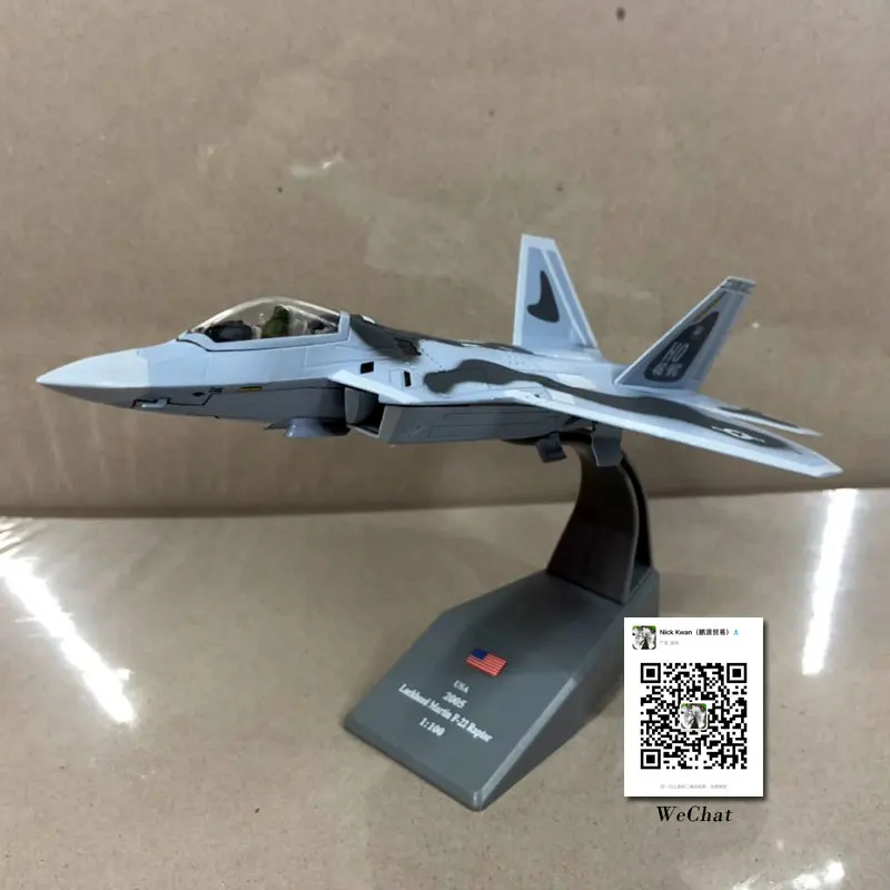 AMER 1/100 масштаб военная модель игрушки USAF F-22 Raptor Stealth Fighter литой металлический самолет модель игрушки для сбора/подарка