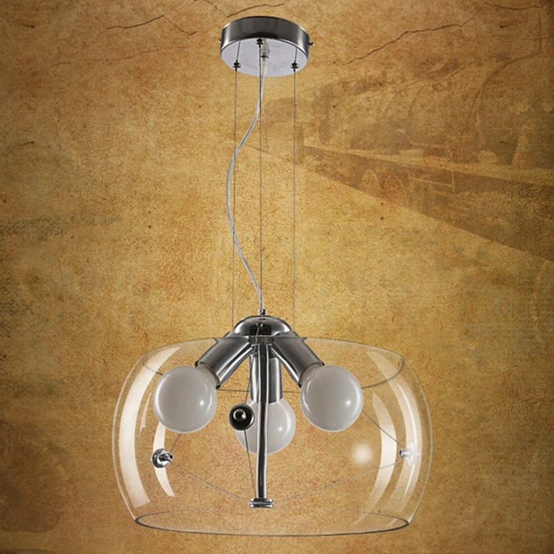 

Modern brief bar Clear glass pendant lights personalized glass pendant lamps lighting lamp fixture 3 heads lamps