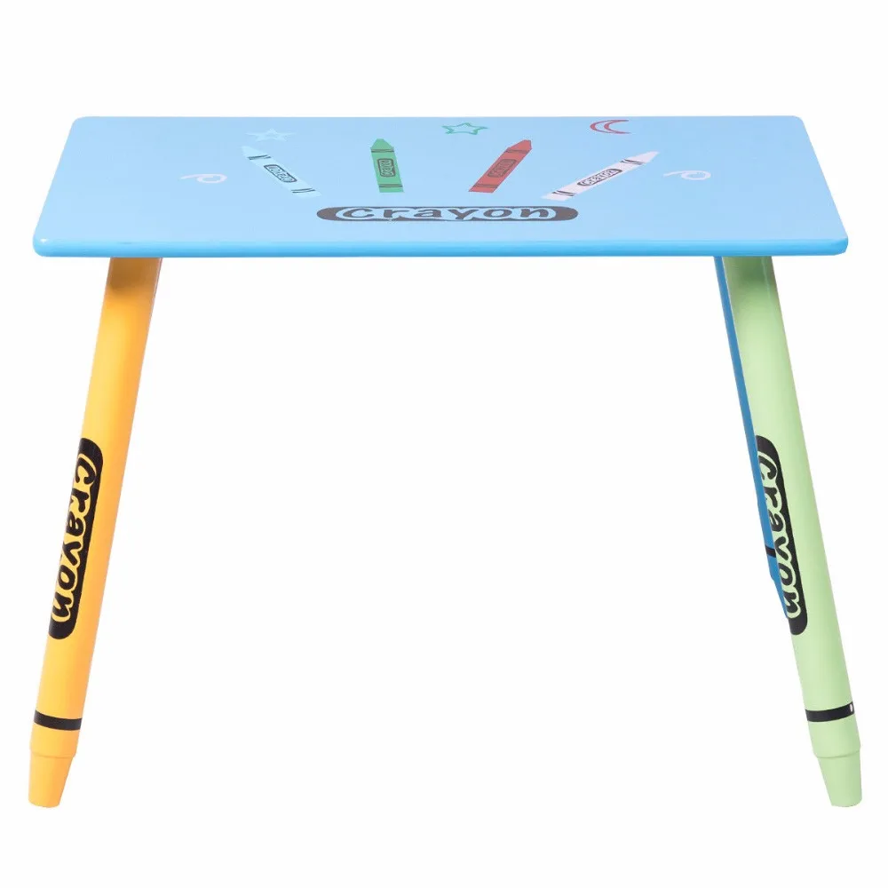 Giantex 3 Piece Crayon Kids Table & Chairs Set Wood Children Activity Playroom Furniture Colorful Kids Learning Tables HW56663 Giantex 3 Piece Crayon Kids Table & Chairs Set Wood Children Activity Playroom Furniture Colorful Kids Learning Tables HW56663