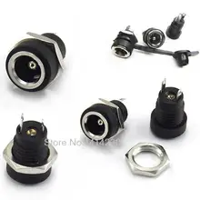 10 шт./лот, DC-022B, полностью медный материал, DC разъем питания, гнездовой разъем для монтажа на панель, 5,5 мм, 2,1 мм, с водонепроницаемой крышкой