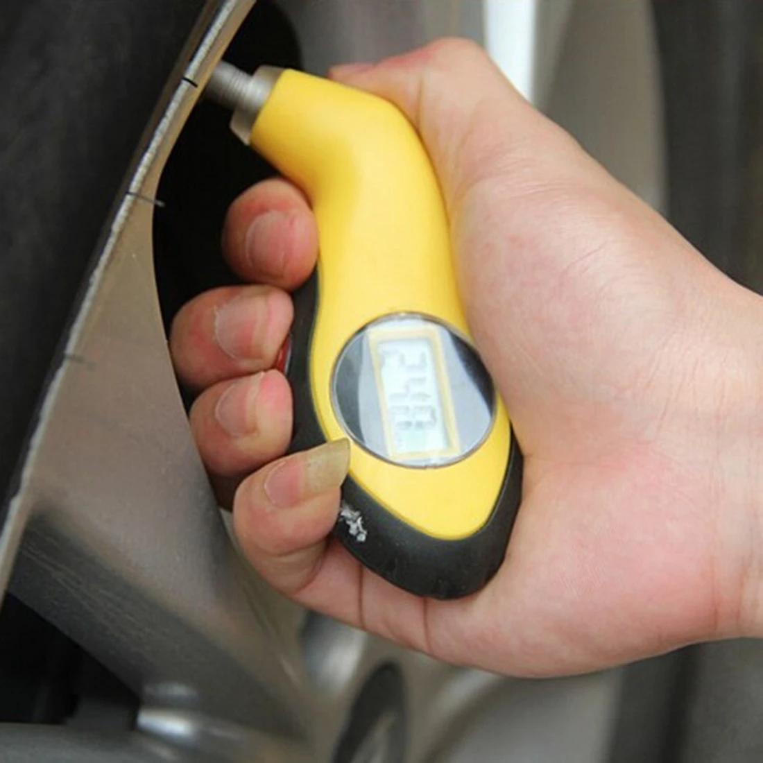 Mini LCD Electronic Tire Manometer Barometers Tester Tool For Car Motorcycle Security Geoco Digital Tyre Pressure Gauge