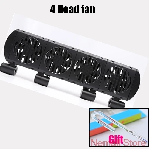 240V Top Adjustable Mini Aquarium Cooling Hang On Fan With ADA Thermometer Water Plant Fish Reef Coral Tank Temperature Reduce - Цвет: 4 Head Fan