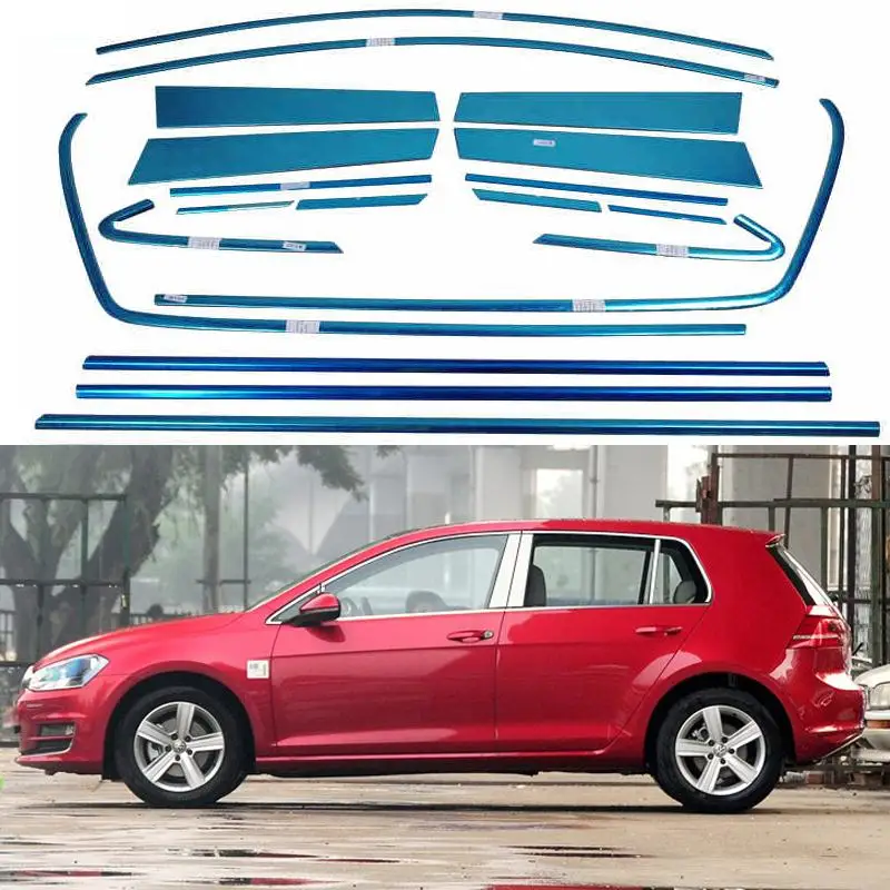 

Full Window Trim Decoration Stainless Steel Strips For Volkswagen VW Golf 7th 2013+ 2014 2015 Car Styling OEM-20-10