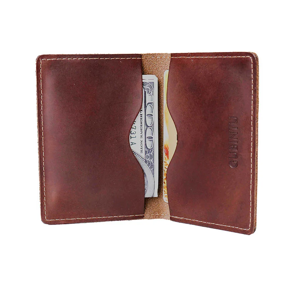 Gubintu Geniune Leather Men Short Wallets Causal Wallets Passcard Pocket Card Holder Coin Pocket Fashion Wallets For Men