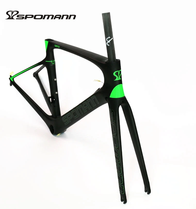 Top Newest 3 colors SPOMANN Racing 700C Road bike matte UD full carbon fibre bicycle frames+fork+seatpost+headsets+BB Free shipping 12