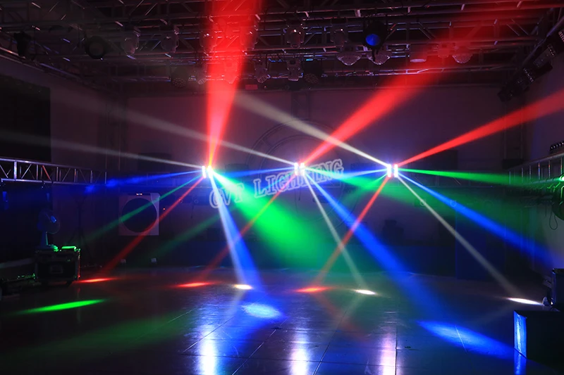 미니 LED RGBW 무빙 헤드 라이트, LED 스파이더 빔 무대 조명, DMX 512 스파이더 라이트, DJ 나이트클럽 파티에 적합, 8x10W