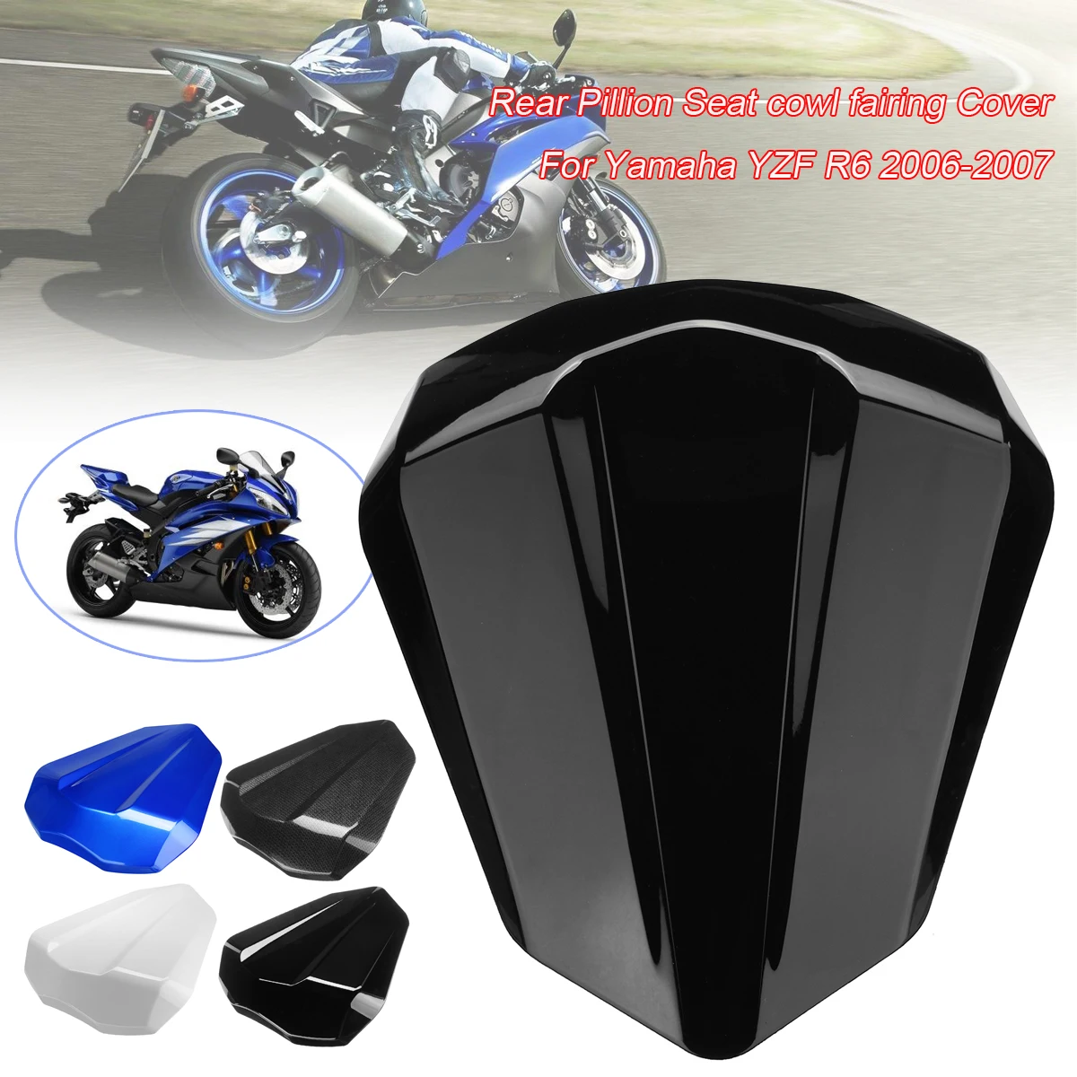 Rear Passenger Pillion Seat Cowl Fairing fit for YAMAHA YZF R6 98-02 Tail Cover
