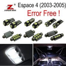 Без ошибок Canbus Белый светодиодный лампы Интерьер Чтения Купол Крытый свет комплект для Renault Espace 4 IV MK4(2003