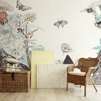 

Bacaz Japanese style Large Papel Mural Butterfly 3d Wall Photo Murals Wallpaper for Bedding room Sofa Background 3d Wall Mural