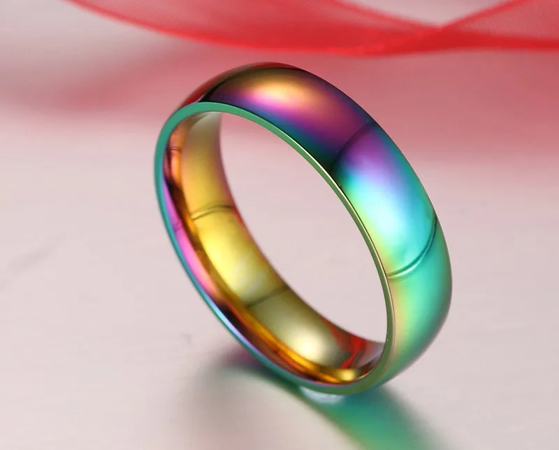 Rainbow Rings Jewelry Stainless Steel Wedding Rings For Men And Women Gay Pride Rings Fine Jewelry Gift 2015 (7)