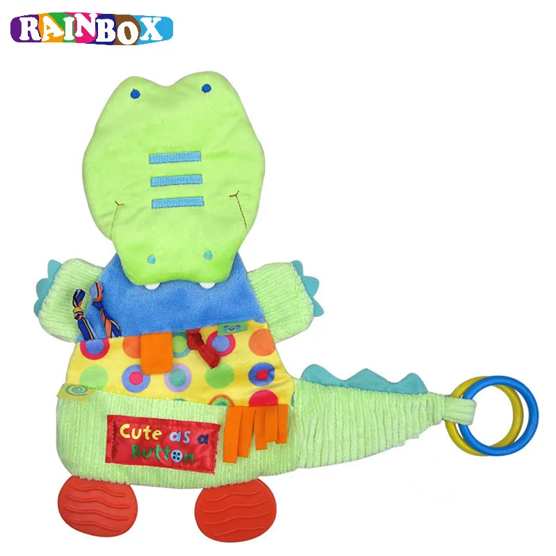Newborn Cute Cartoon Animal Hand Bells Plush Baby Rattles Infant Playmate Doll Teether Development Kids Toys