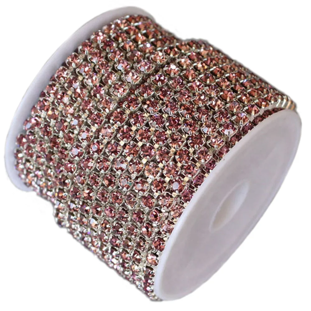 10 Yards 1 Row Dense Claw Rhinestones Cup Chain Fabric DIY Crystals