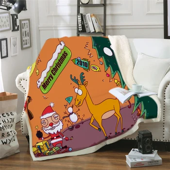 

Dropship Soft Thick Flannel Blanket Christmas Soft Fleece Blanket Cartoon Thick Blankets BedSpread Kids Bedding Sofa on The Bed