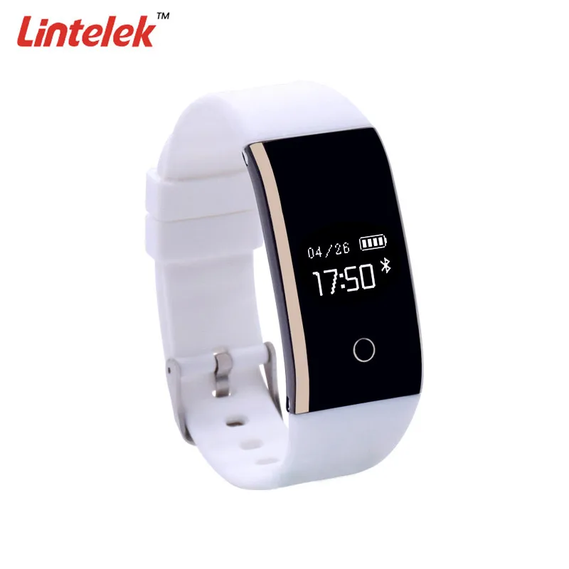 Lintelek IP67 Waterproof Pedometer V9 Gold rimmed Smart Blood Pressure