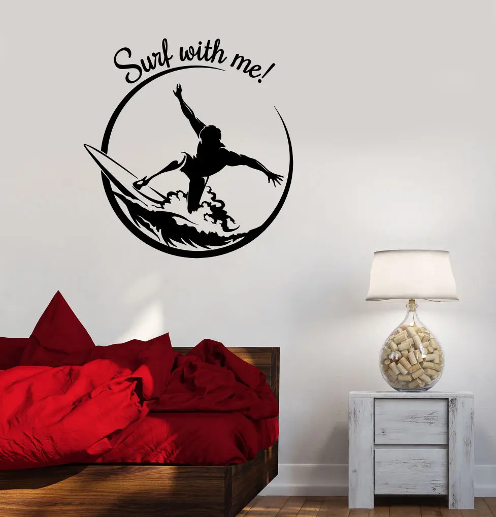 2016 new fashion vinyl decal surf surfing quote extreme sport teen room wall stickers for livingroom - Sports Wall Stickers For Bedrooms 2016 new fashion vinyl decal surf surfing quote extreme sport teen room wall stickers for livingroom - Sports Wall Stickers For Bedrooms