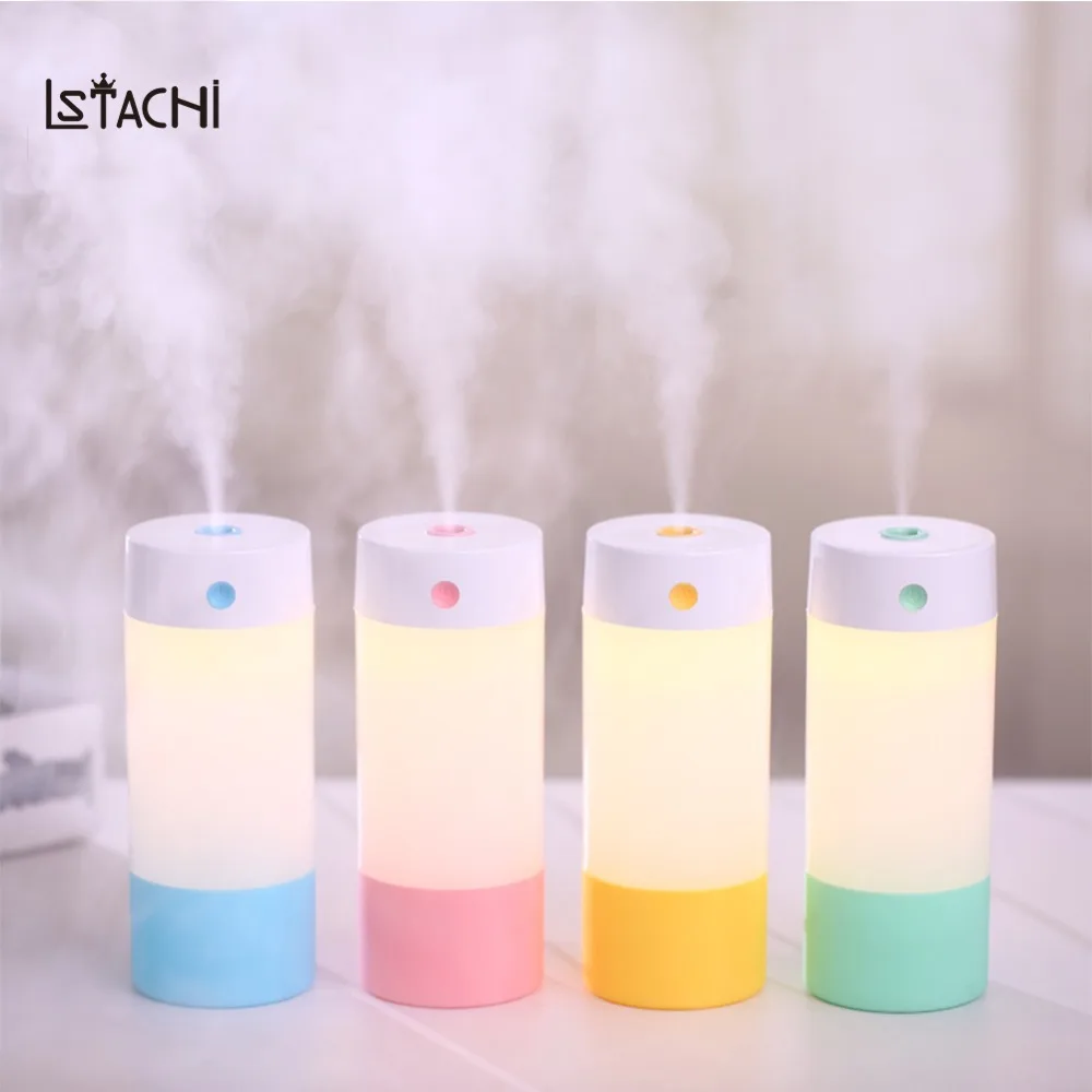 

250ML Ultrasonic Air Humidifier for Home Car Air Freshener Essential Oil Diffuser Aroma USB Umidificador with LED Warm Light