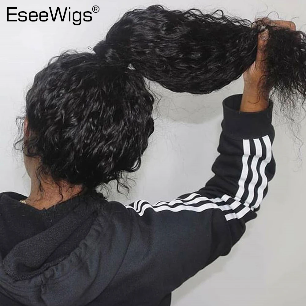Curly Lace Front Wigs 150% Full Lace Wigs Brazilian Remy Hair Pre Plucked With Baby Hair All Around Natural Hairline Eseewigs