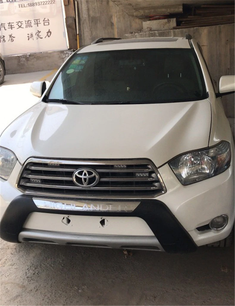 Подходит для Toyota highlander 2009 2010 2011 передний+ задний бампер диффузор бамперы для губ защитная накладка ABS хромированная