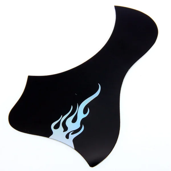 Cool Black Duck Anti-Scratch Pickguard Plate Features with Silvery Flame Pattern For Acoustic Guitar Quality PVC