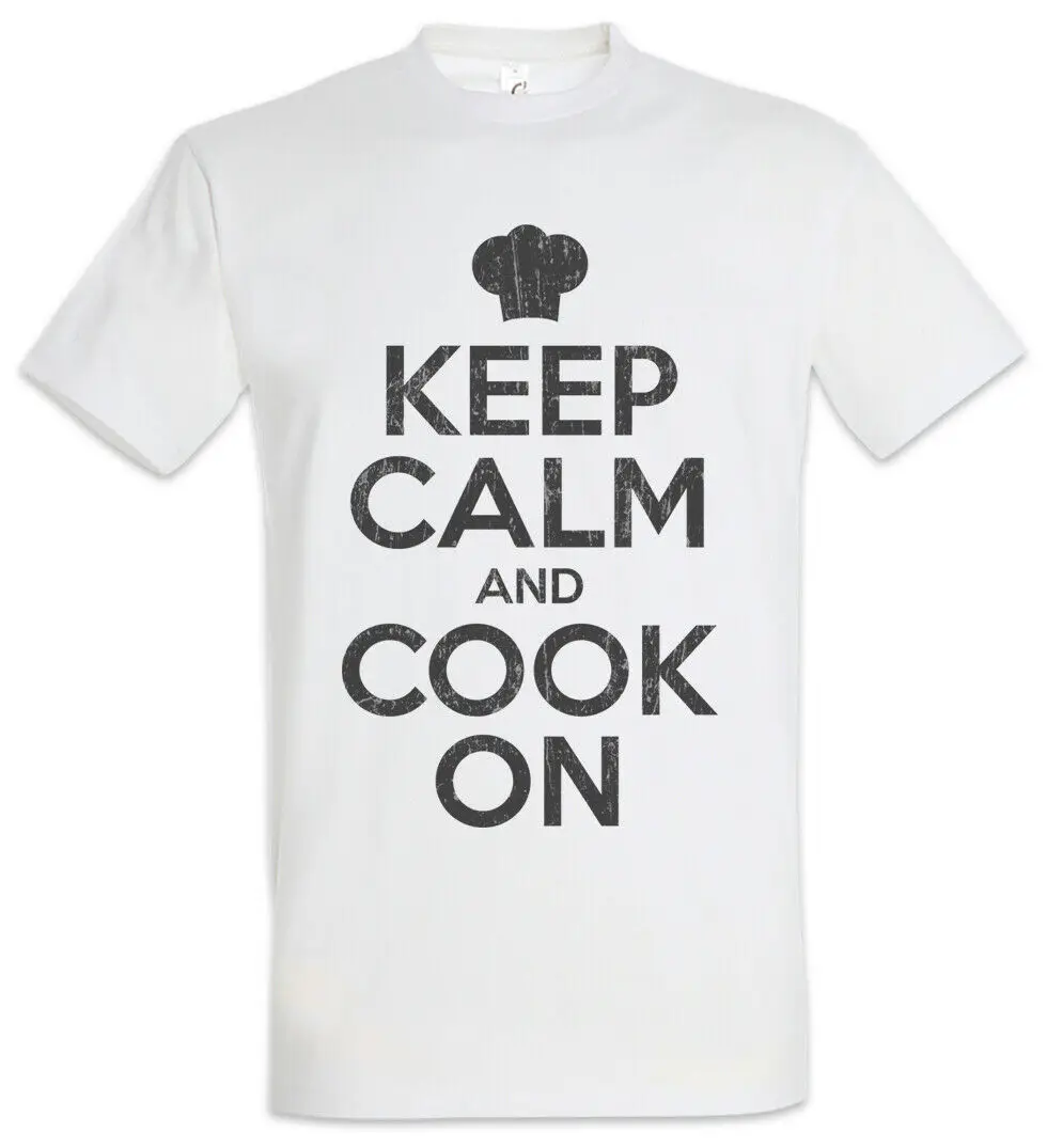 Keep Calm And Cook On T-Shirt Fun Chef Food Restaurant Diner Club | Мужская одежда