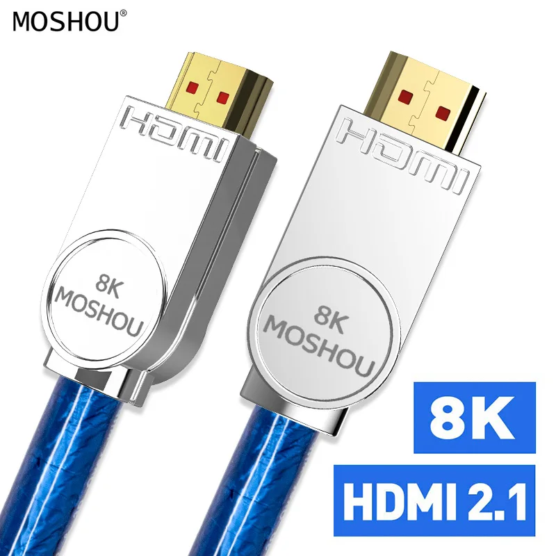 HDMI кабели 2,1 усилитель 8K 4K 120Hz 60Hz HDR 4:4:4 UHD 48 Гбит HIFI ARC 12 бит 7680*4320 px с аудио видео 1 м 2 м 3 м 5 м MOSHOU