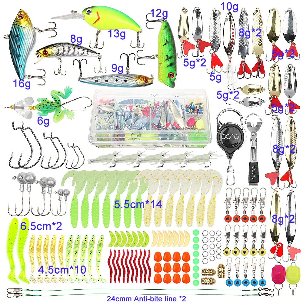 DONQL набор рыболовной приманки смешанный гольян жесткая наживка, Металлическая Ложка Приманка Мягкая приманка набор воблер искусственные рыболовные аксессуары