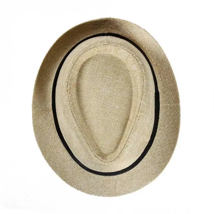 Мужская соломенная шляпа льняная Солнцезащитная Складная дышащая повседневная Кепка для лета-MX8