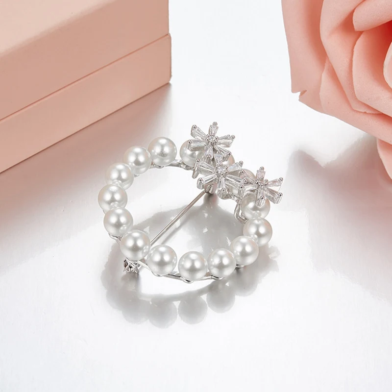 Женская Брошь из серебра 925 пробы с жемчугом|brooch snow|brooch fashionfashion brooch |