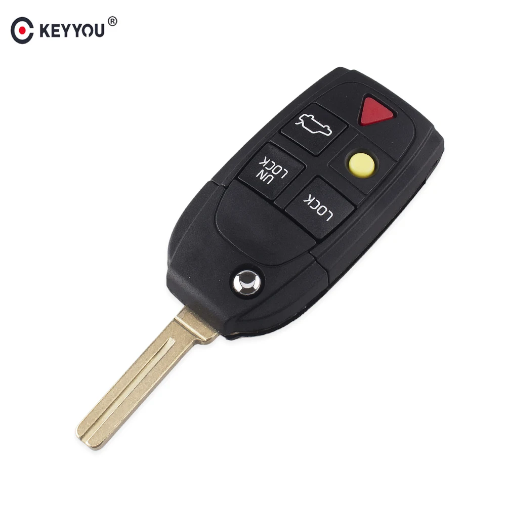 KEYYOU 10X4+ 1 5 кнопок дистанционного флип складной ключ оболочки для Volvo XC70 XC90 V50 V70 S60 S80 C30 Fob Сменный чехол для ключей автомобиля