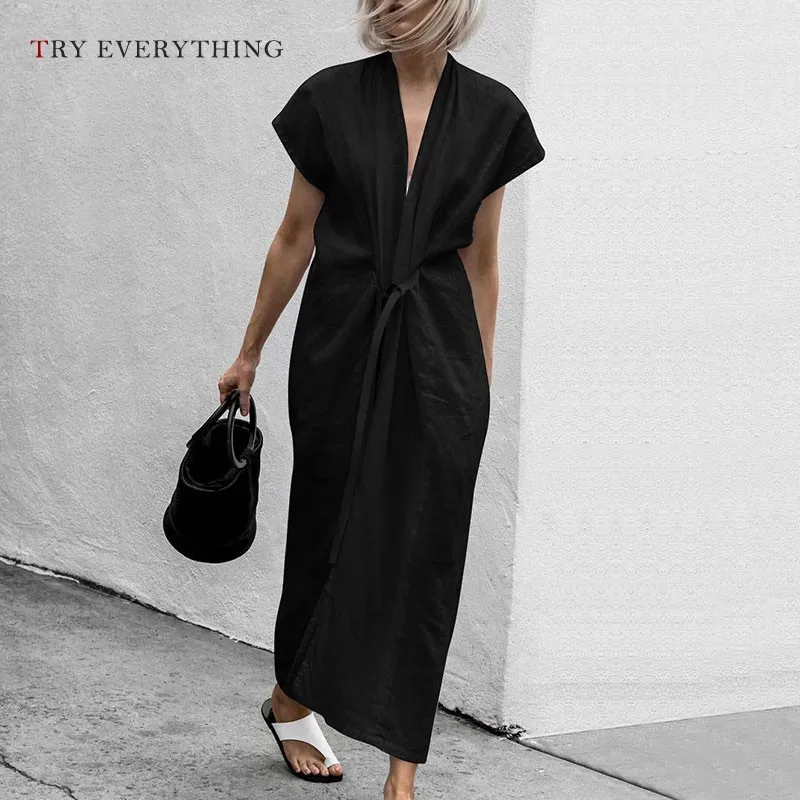Günstig Plus Größe Casual Kleid Frauen Sommer 2019 Mode Weiß Maxi Strand Kleid Damen Kont Lose Baumwolle Leinen Lange Kleid Frauen 3XL 5XL