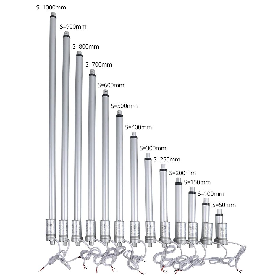 Электрический линейный привод 12 в 50 мм 300 мм 400 мм 500 мм металлический двигатель постоянного тока ход линейный ход трубчатый двигатель для медицинского авто автомобиля