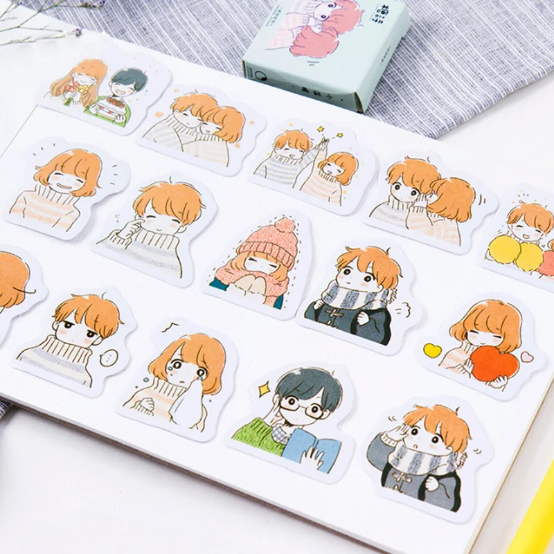 

45 Pcs/box Cute Small warmth Mini Paper Sticker Decoration diy Diary Scrapbooking Label Sticker Stationery kawaii School Supply