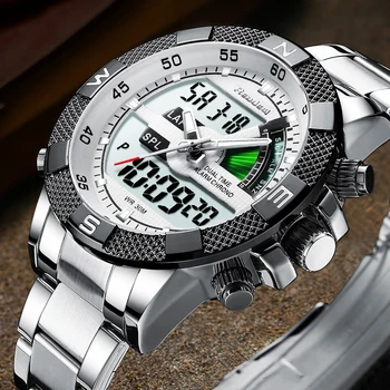 

Fashion Luxury Brand Men's Watch Mens Sport Watch LED Quartz Watches Stainless Steel Army Military Wristwatch Relogio Masculino