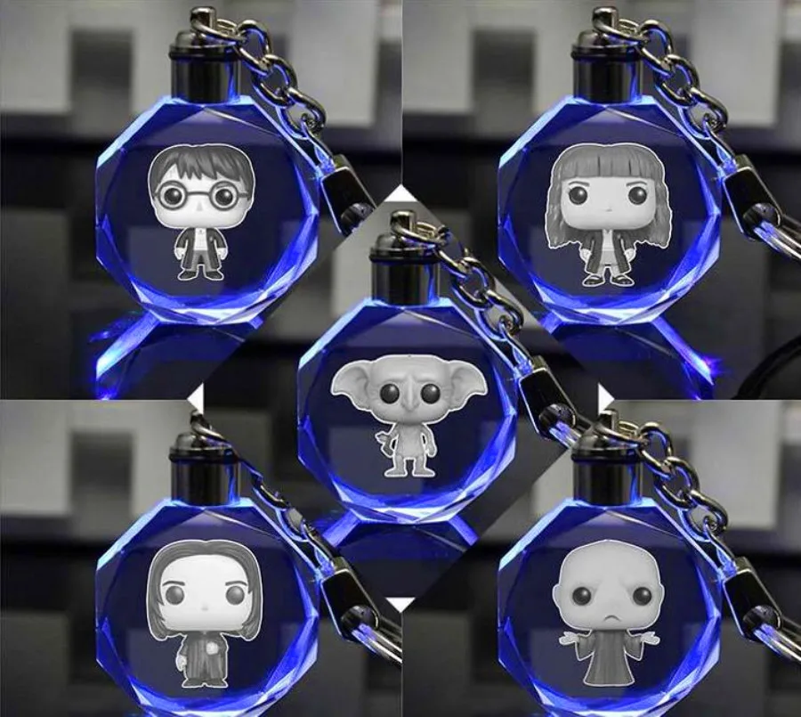 

Action HP Harri Transparency Keychain Toys Fantastic Beasts NEWT NIFFLER SNAPE Lord Voldemort DOBBY Crystal Key Ring Toy for Kid