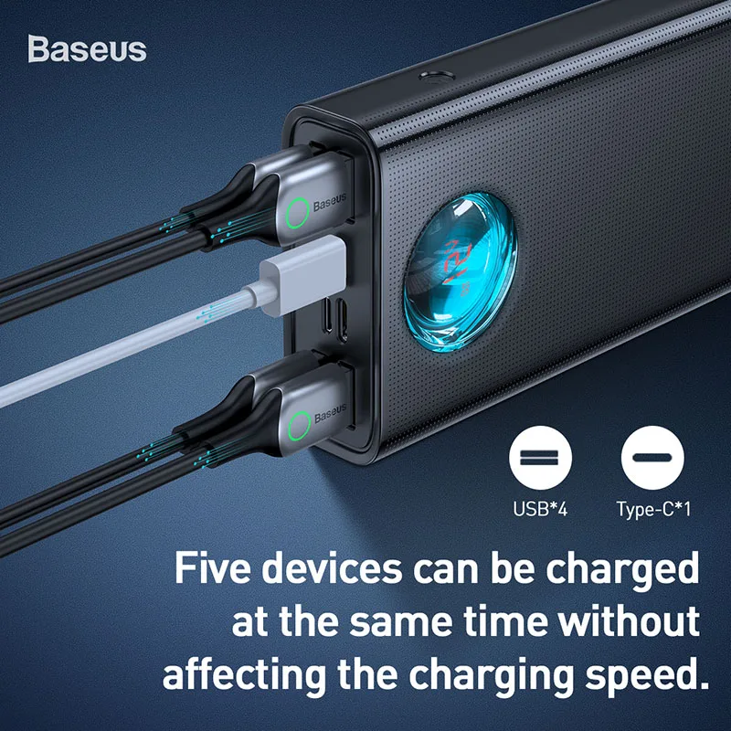 Baseus 30000mAh Power Bank USB C PD3.0 Fast Quick Charge 3.0 30000 mAh Powerbank Portable External Battery Charger For Xiaomi mi