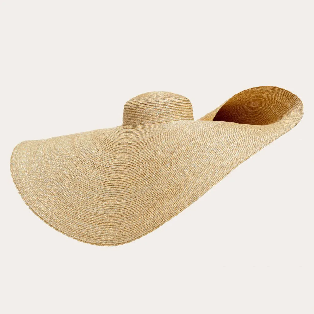Модная женская соломенная шляпа, женская летняя Солнцезащитная шляпа с козырьком, широкополая Кепка, негабаритная Женская пляжная соломенная шляпа с защитой от ультрафиолета