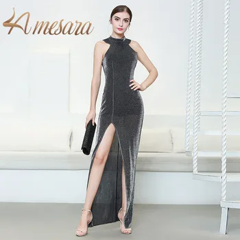 

2020 Women's Sleeveless Sexy Halter Neck Casual Long Party Dress 319092-1